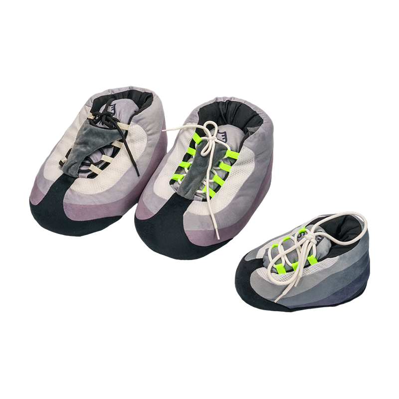 Gri sportif peluş ayakkabı