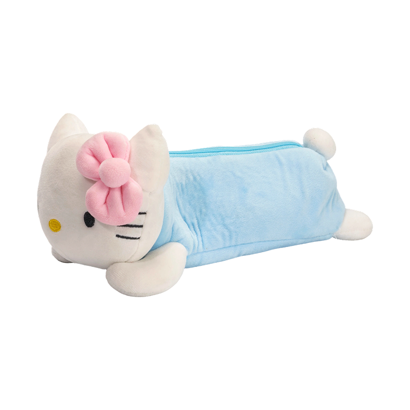 Kedi yüzlü peluş kalem kutuları