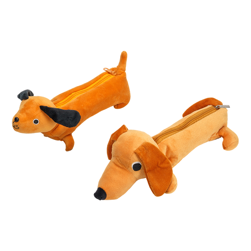Dachshund şekilli peluş kalem kutuları