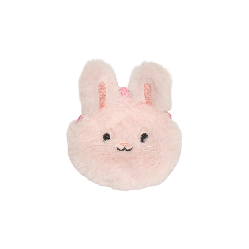 Pembe peluş tavşanlı bozuk para cüzdanı