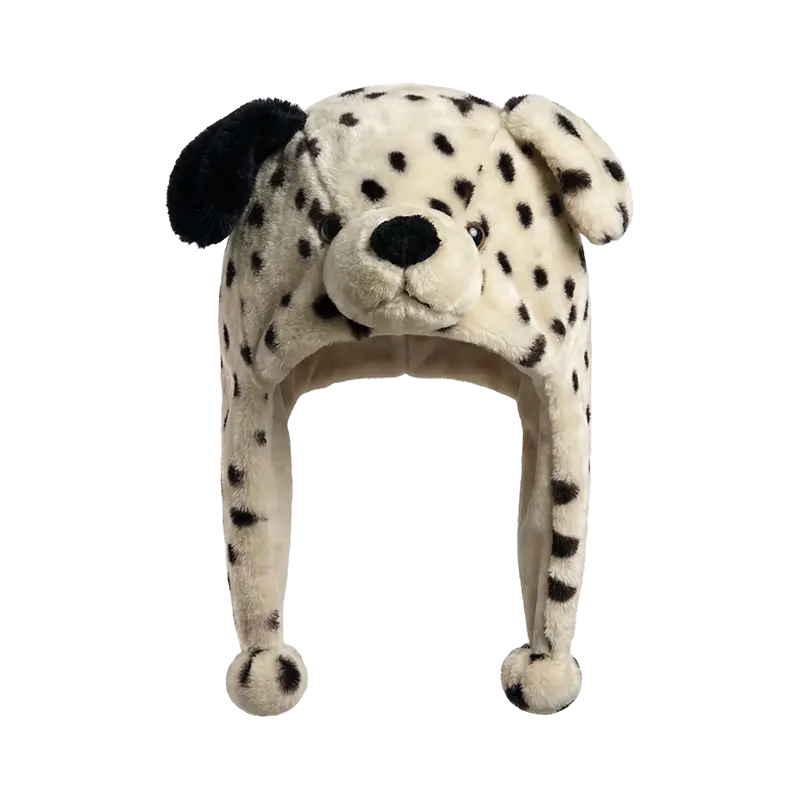 Siyah beyaz köpek peluş şapka