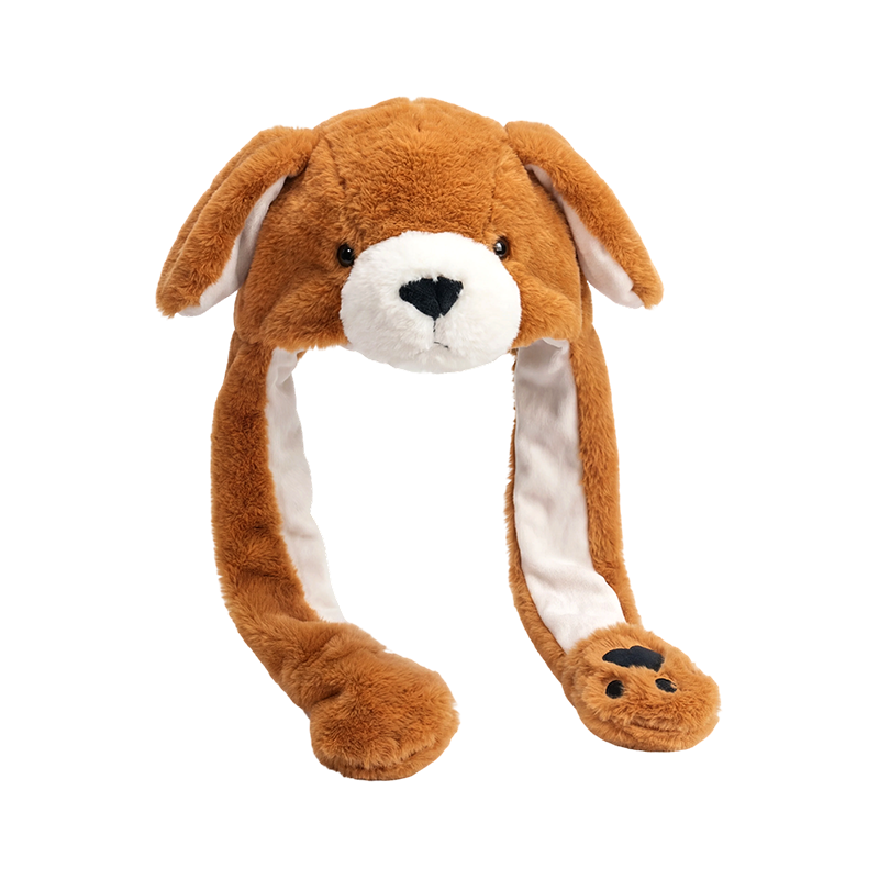 Kahverengi köpek peluş şapka
