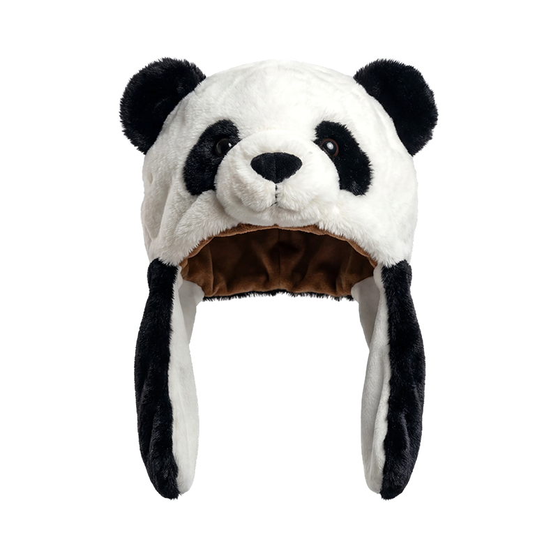 Klasik siyah beyaz panda peluş şapka