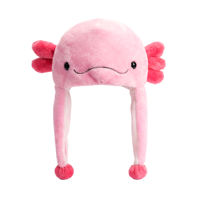 Pembe axolotl peluş şapka